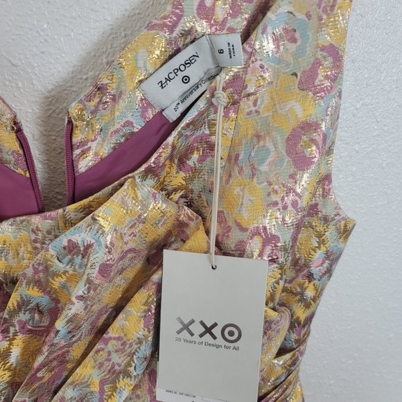 Zac Posen Target Gold Brocade Cocktail Party Dress Pockets Womens 8 NWT - Picture 11 of 14